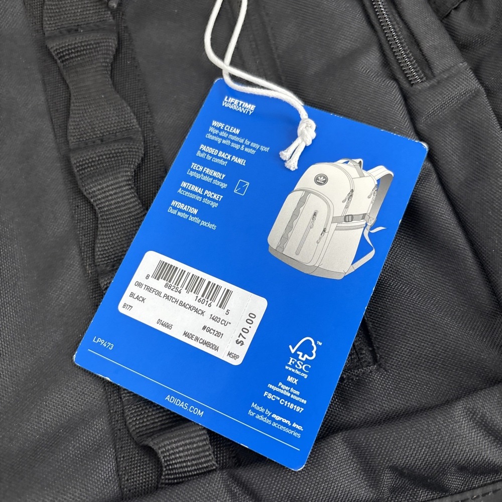 Adidas Original Trefoil Patch Backpack GC1201 Bla… - image 3